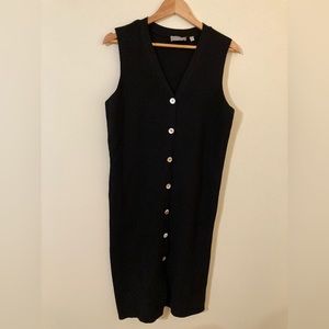 Button Down Knit Vest Dress